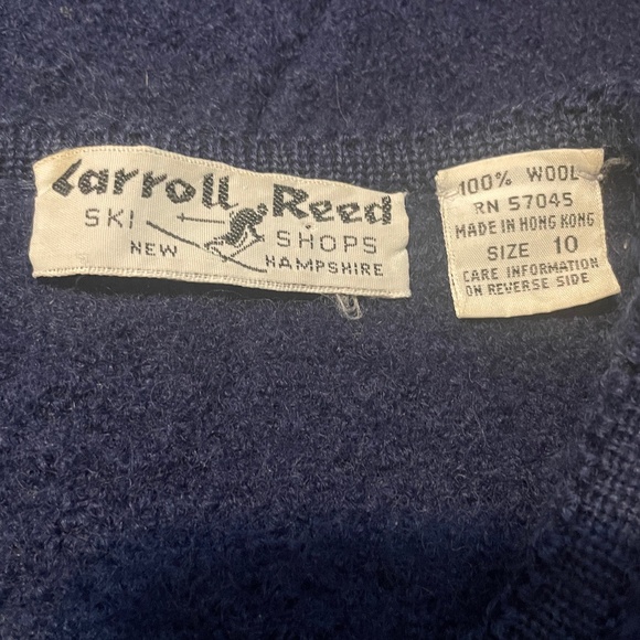 Vintage Carroll Reed Ski Shops Navy Boiled Wool Jacket/Blazer SZ 10 - Picture 4 of 4